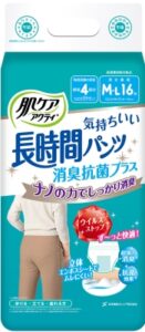 肌ケア アクティ 長時間パンツ 消臭抗菌プラスML